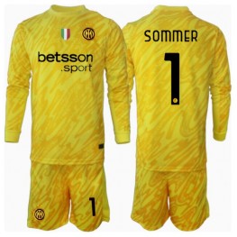 Inter Milan Yann Sommer #1 Keeper Uit tenue Kids 2024-25 Lange Mouw (+ Korte broeken)
